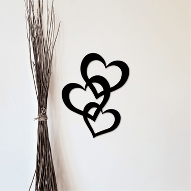 Three Hearts Stacked Sign